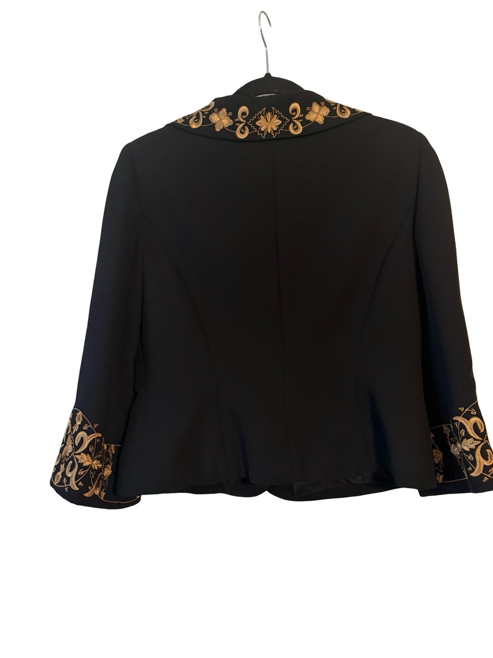 Black Jacket with Gold Embroidered Collar & Cuffs - Picture 2 of 7